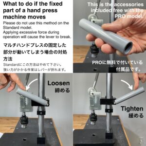 Multi Hand Press【PRO】Includes: Hand Press Board 1pc/ Die 2pcs/ Cutting board size M/ Drill chuck handle (Pressing capacity 1.5ton)