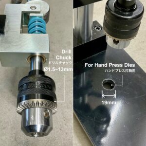 Multi Hand Press【PRO】Includes: Hand Press Board 1pc/ Die 2pcs/ Cutting board size M/ Drill chuck handle (Pressing capacity 1.5ton)
