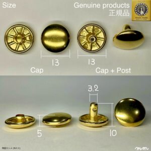 【Peacock】両面カシメ (特々大/ 13mm) 真鍮無垢