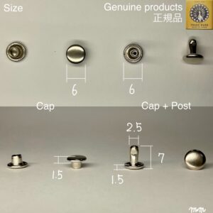 【Peacock】Double Cap Rivets (S/ 6mm) Nickel Plate