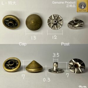 【Peacock】丸ピラミッドカシメ (特大/ 13mm) アンティーク