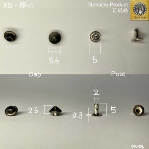 【Peacock】丸ピラミッドカシメ (極小/ 5.6mm) 黒ニッケル