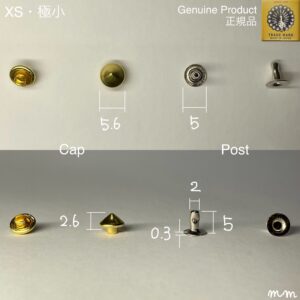 【Peacock】丸ピラミッドカシメ (極小/ 5.6mm) 真鍮無垢