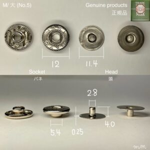 Flat Head Post (M/ 11.4mm) Nickel Plate (For spring snaps)【HASI HATO】