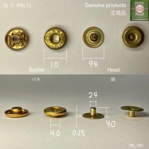 Flat Head Post (S/ 9.4mm) Solid Brass (For spring snaps)【HASI HATO】