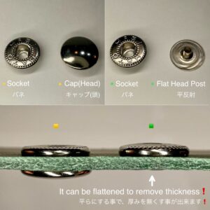 Flat Head Post (L/ 14mm) Nickel Plate (For spring snaps)【HASI HATO】