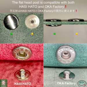 Flat Head Post (L/ 14mm) Nickel Plate (For spring snaps)【HASI HATO】