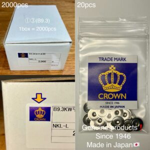 平反射 (①③/ B9.3/ 9.5mm) ニッケルメッキ (バネホック専用)【CROWN】