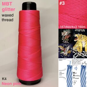 MBT glitter waxed thread【K4.Neon pink】