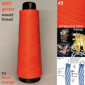 MBT glitter waxed thread【K3.Neon orange】