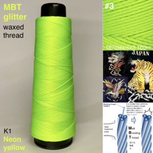 MBT glitter waxed thread【K1.Neon yellow】