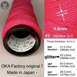 MBT glitter waxed thread【K4.Neon pink】