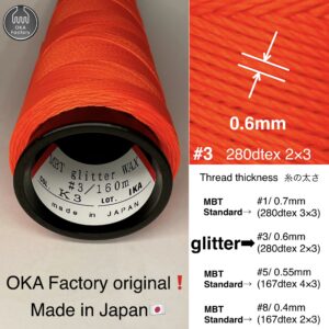 MBT glitter waxed thread【K3.Neon orange】