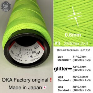 MBT glitter waxed thread【K1.Neon yellow】