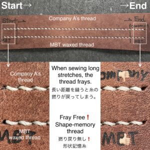 革手縫いキット【PRO】限定 ! /  MBT glitter 蝋引き糸 (#3/ 160m) 21色 (付属品/ 無料 !)