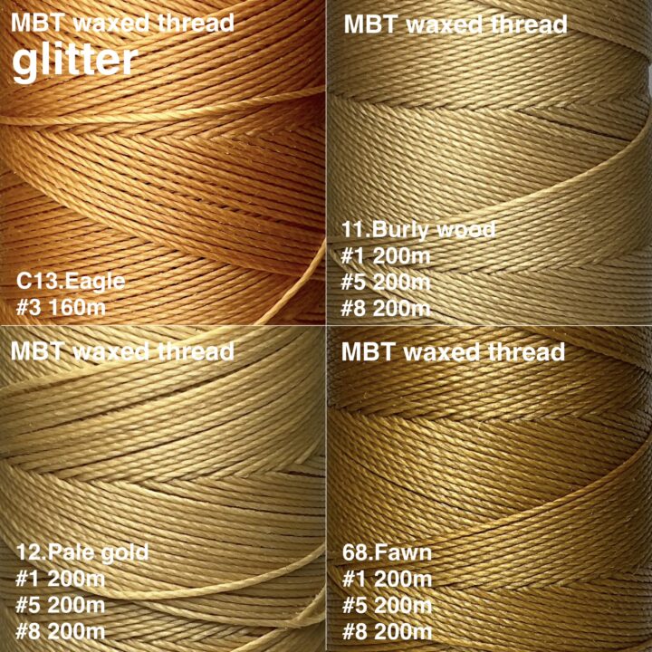 MBT glitter waxed thread【#3/ 160m】21colors