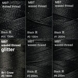 MBT glitter 蝋引き糸【Br1.Crow 鴉】