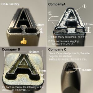 【無料サンプル】アルファベット刻印(試作品)