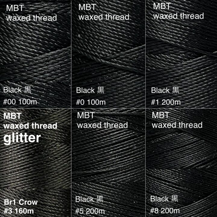 MBT glitter 蝋引き糸【Br1.Crow 鴉】